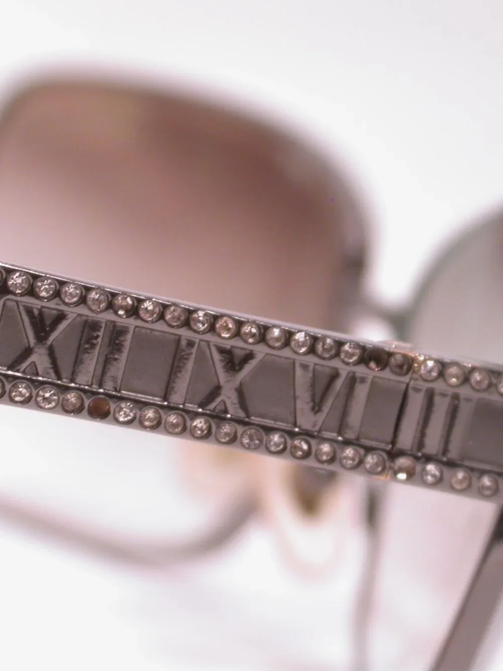 Tiffany & Co. Silver Time Roman Numeral Luxury Sunglasses Made in Italy